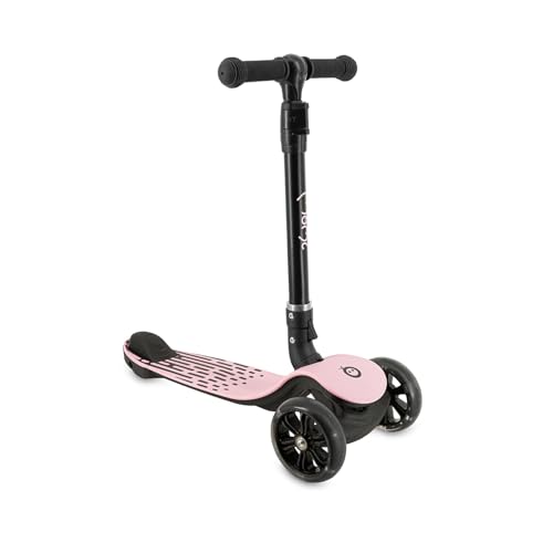 Patinete Infantil 3 Ruedas MoMi San 2 en 1, Manillar Ajustable (60/66/72 cm), Plegable, Ruedas LED con rodamientos ABEC-7, Freno de pie, Ligero (2,7 kg)