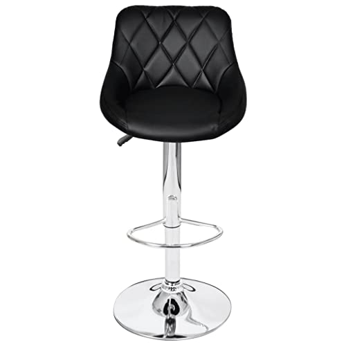Zqqlvoo Bar Stools 2 Pcs,Adjustable Bar Chair Patio Bar Stools Bar Height Stools For Dining Room, Kitchen, Bar Counter Black Faux Leather #TOP3