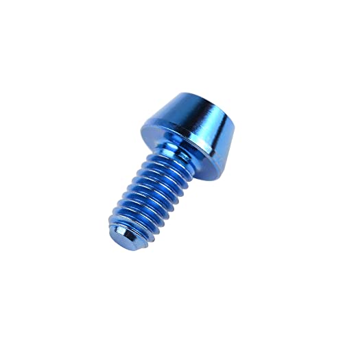 Image of Titanium Ti DIN912 M4 8 10 12 15 20mm Tapered Head Hex Bolts Bicycle Screws Pack of 6 (Blue, M4x8mm)
