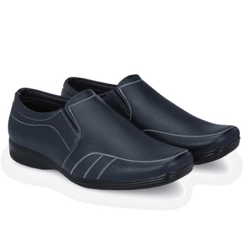 Image of Leatherkraft Round-Toe Formal Slip-On Shoes