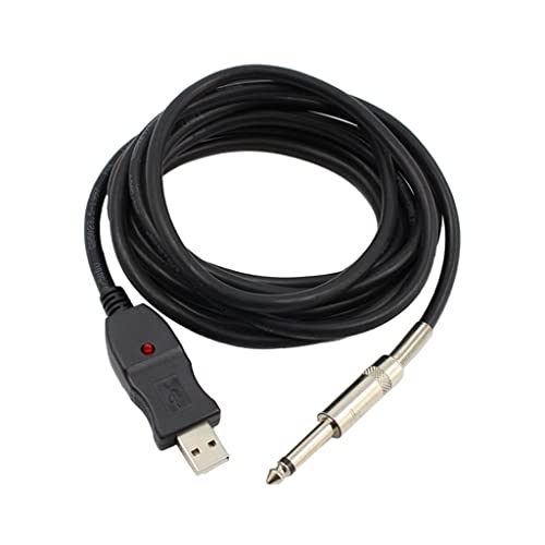 Image of LYLA 9.8ft Guitar Bass 6.5mm Jack to USB Link Connection Instrument Cable Adapter