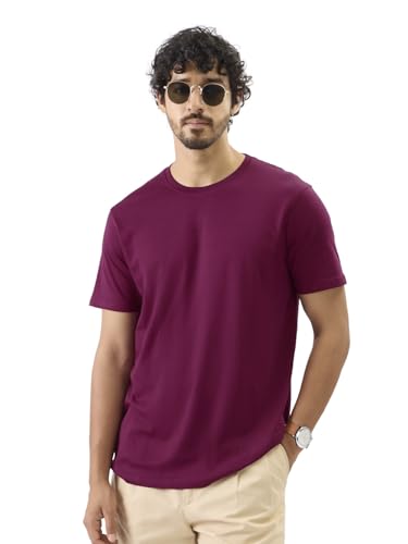 Image of The Souled Store Supima: Men and Boys Short Sleeves Round Neck Solid Premium Basic Casual Lightweight Easy to Style Everyday Streetwear Trendy Supima T-Shirt