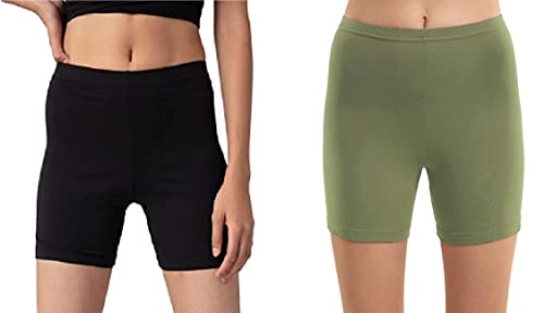 Image of OM SAI LATEST CREATION Poly Spandex Women's Sport Shorts for Regular Fit | Sport Shorts for Workout, Yoga, Running, Exercise, Cycling, Gym Wear for Casual Day (Pack of 2)