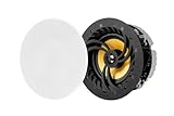Lithe Audio All-In-One Wireless 6.5” Wi-Fi V2 Ceiling Speaker Pair (Master & Passive) 06610, 60W RMS, Built-In Amplifier, Multi-Room Audio, Airplay 2, Chromecast, Ideal for Kitchens & Living Rooms
