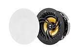 Lithe Audio All-In-One Wireless 6.5” Wi-Fi V2 Ceiling Speaker Pair (Master & Passive) (06610), 60W RMS, Amplifier Built-In, Multi-Room Audio, Airplay 2, Chromecast, Audio for Kitchens, Living Rooms