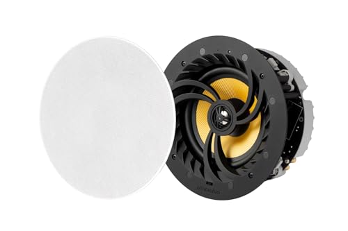 Lithe Audio All-In-One Wireless 6.5” Wi-Fi V2 Ceiling Speaker Pair (Master & Passive) (06610), 60W RMS, Amplifier Built-In, Multi-Room Audio, Airplay 2, Chromecast, Audio for Kitchens, Living Rooms