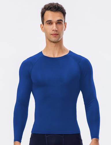 SPVISE 3 Pack Men's Compression Shirts Long Sleeve Athletic Muscle Support Workout Tops for Football Undershirt Base Layer2