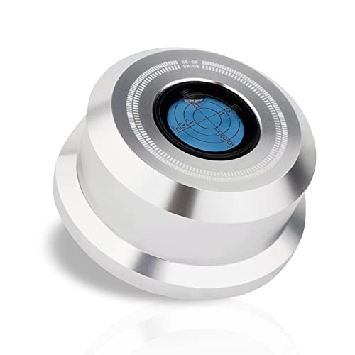 Stabilisateur de poids 3 en 1 vinyle argenté avec niveau bulle et stroboscope