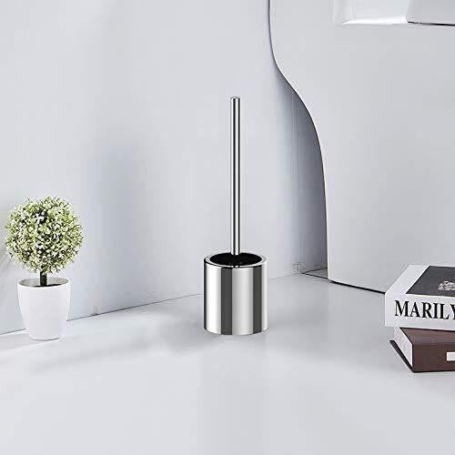 Set Porta scopino per WC in Acciaio Inossidabile - Elegante scopino da Bagno da con Finitura Spazzolata, Resistente alla ruggine, Facile da Pulire, Elegante Accessorio da Bagno