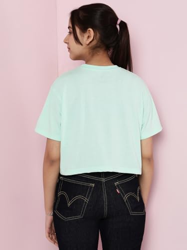 Image of Li'l Tomatoes Girls Crop T-Shirt | 100% Cotton | Graphic Printed Summer Top | Soft & Breathable Casual Wear | 7-16 Years