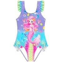 Traje de Baño para Niñas Bañador de Una Pieza con Volantes Traje