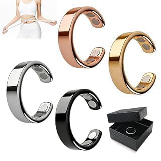 LuWomenre Ring Damen Wechseljahr 4 Stück Magnetring Wechseljahre Magnetfeldtherapie Ring Verstellbare VitalRing Zur Angstreduktion & Besseren Schlafen Geschenk für Frauen Herren Damen