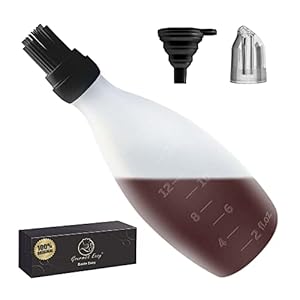 Silicone Basting Brush for Cooking – Oil Dispenser with Brush, All in One Oil Brush for Cooking, BBQ Brush, BBQ Mop -Smoker Accessories Gifts for Men – Sauce Brush for Cooking – Grilling Tools (Black)