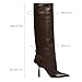 Goolita Fold Over Boots For Women, Pointed Toe Stiletto Heel Knee High Boots Fashion Comfortable Slip On Tall Boots