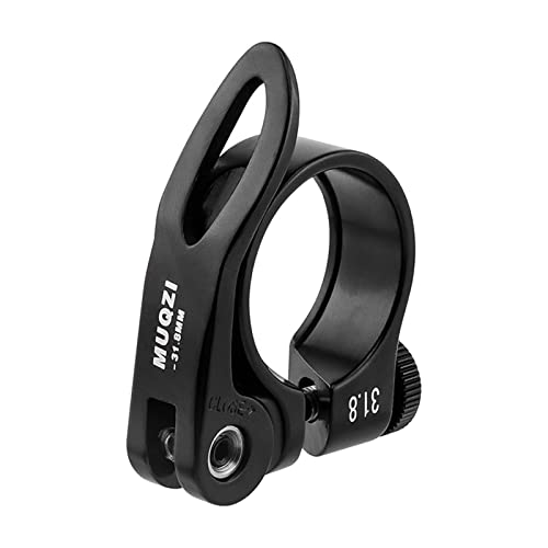 Wswqop Abrazadera de de Bicicleta de Aluminio Aleación con Diseño de Liberación Rápida y Palanca Extra Larga para Montaña Plegable Carretera Fixie, Negro, 31,8 MM