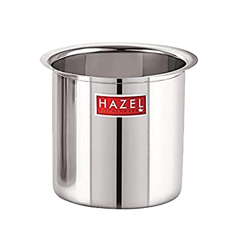 Image of HAZEL Steel Milk Pot with Lid | 2200 ml Stainless Steel Milk Boiler Container | Milk Boiling Vessel Gunj for Kitchen
