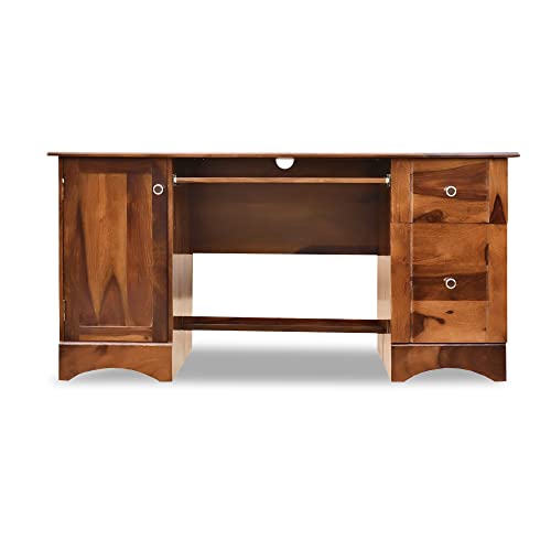 Image of Solid Sheesham Wood Study Table for Adults | Computer Table for Home | Wooden Writing Desk | Office Table for Office Work | Work from Home Table with 2 Drawers (7)