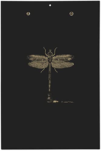 Clairefontaine 116032C, A 23x33cm Cardboard Clipboard, Dragonfly design Black Maya Paper with Gold Screen Printing - Image 2