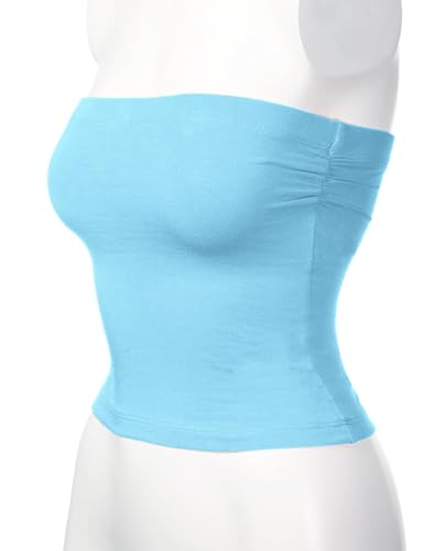 Image of Women's Shapewear Tube Tops Strapless Ruched Built-in Shelf Bra Casual