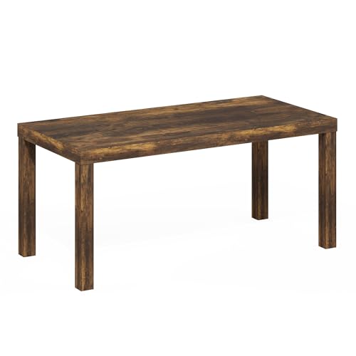 Image of Furinno Classic Coffee Table, Modern Rectangle Printer Stand, Amber Pine | 1.8 inch Triple Thick Tabletop, Toolless Assembly, Side Table, for Living Room, Home Office