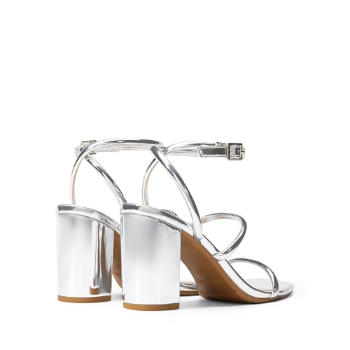 Image of DREAM PAIRS Women Heels Chunky Square Open Toe Strappy Ankle Strap Block High Heeled Sandals for Dressy Wedding Comfortable Shoes