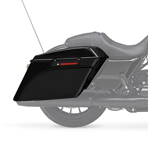 Alforjas rígidas extendidas de 5" con soportes de conversión negros para Harley Davidson Softail 1984-2017 modelos FLST FLSTC FLSTF FLSTN FLSTS color negro brillante miniatura 3