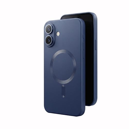 Image of amazon basics Premium Mag-Safe Case for iPhone 17 | Shockproof & Anti-Scratch Cover | Soft Silicone with Wireless Charging | Camera Lens Guard - Blue