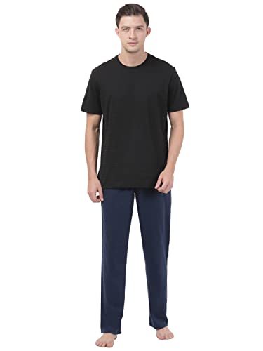 Image of Jockey 9500 Men's Super Combed Cotton Rich Regular Fit Mid Rise Trackpants with Side Pockets