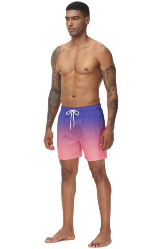 Image of Tyhengta Men's Swim Trunks Quick Dry Beach Shorts with Zipper Pockets and Mesh Lining