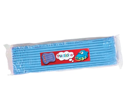 Plasticine Losa de un solo color, 400 g, azul claro #06, arcilla de modelado para animadores profesionales y fabricantes de modelos, fácil de dar forma y moldear, hacer esculturas, modelos y