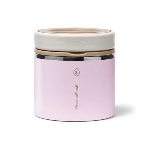 Image of ThermoFlask Insulated Food Jar with Leakproof Lid (20 oz, Blush Sandstone) - Stainless Steel Food Containers for Hot & Cold Meals, Lunch, Soup & Snacks