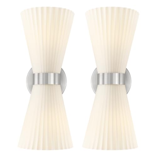 Image of HWH Wall Sconces Set of 2, Indoor Up Down Wall Light, 5HZG97B-2W-2PK BN