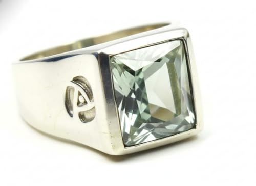 Image of Choose Your Color Mens Bold Ring 925 Sterling Silver Gemstone Wedding Engagement Statement Ring Birthstone Solitaire Jewellery Ring Sizes 4, 5, 6, 7, 8, 9, 10, 11, 12, 13,