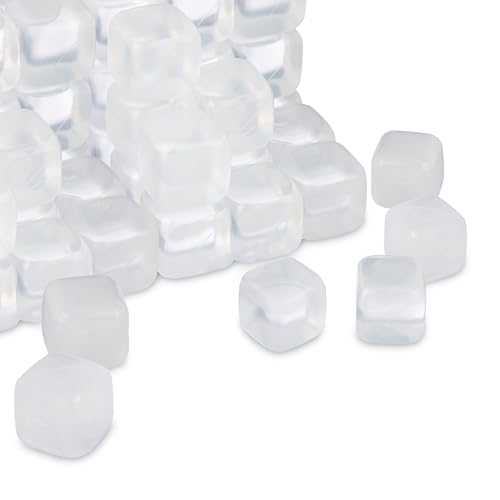 Relaxdays Cubitos de Hielo Reutilizables, 24 Unidades, XXL, Cubos de Hielo Plásticos para Fiestas, Transparentes