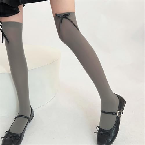Women Ballet Velvets Over The Calf Long Socks Japanese Girl Sweet Ribbon Bowknot Thigh High Stockings Cosplay Hosiery4