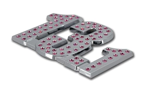 Image of Elektroplate 13.1 Pink Crystal Half Marathon All Metal Emblem for Cars, Trucks, and All Auto | Universal Fit at 1.75 inch x 2.9 inch | Weatherproof