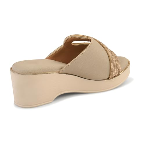 Image of Centrino Women's Wedge Heel Sandals | Stylish Slip-On Sandals for Ladies | Soft Cushioned Footbed for Comfort | Elegant & Trendy Design | Lightweight and Durable Fashion Footwear (9404)