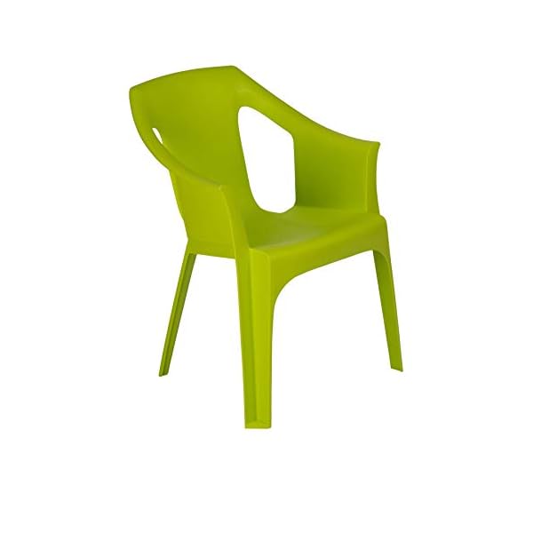 Resol 2 Piece Cool Plastic Garden Chair Set - Stackable UV Resistant Outdoor Patio Armchair