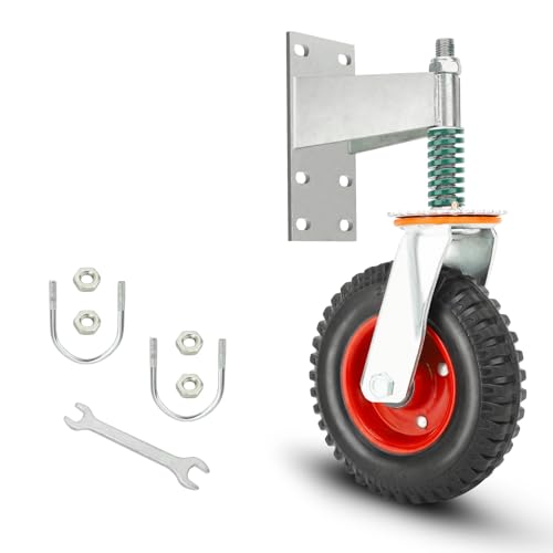 NEWFUN Ruote Per Cancello 6 Pollici – Carico 600 Libbre, Gomma Con Molla, Rotazione 360°