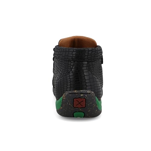 Image of Twisted X Kid's Chukka Driving Moc, Moc Toe, Black & Kelly Green, 5.5 M
