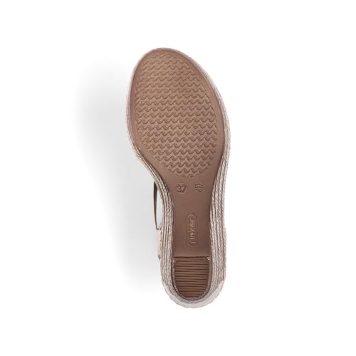 Image of Rieker 624H6 Fanni Women's Wedge Sandals - Lightweight, Comfortable and Supportive - Slip On Sandals with Cushioned Insole and High Wedge for Everyday Stylish Wear