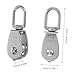 FIXOSHEE 4pcs Heavy Duty Stainless Steel Pulley System Rotating Hook for Lifting Applications Warehouse Construction and Industrial Use Stainless Steel Design