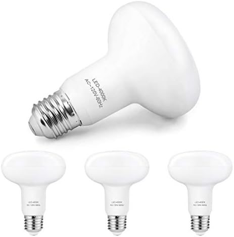 4 Pack Flood Light Bulbs, BR30/R30 LED Bulb for Indoor/Outdoor Downlight Recessed Can Light, Dimmable, 12W=100W Incandescent lamp, 4000K (Neutral White), E26 Base, 1200 Lumens, 25,000 Hour Lifetime
