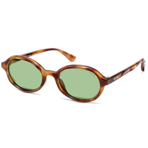 Image of SOJOS Trendy Polarized Rounded Ovale Sunglasses Women Men Shades SJ2697 | Wave Surface Chunky Frames and Temples.UV protection TAC Lenses,Ideal for Driving and All Sports