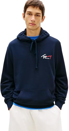 Tommy Jeans Herren Hoodie Entry Sign mit Bauchtasche, Blau (Dark Night Navy), XS – Ansicht 1