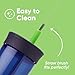 Owala Kids BPA-Free Plastic Tumbler with Spill Resistant Flexible Straw, Easy to Clean, Kids Water Bottle, Great for Travel, Dishwasher Safe, 15 Oz, Navy and Blue (Home Base)
