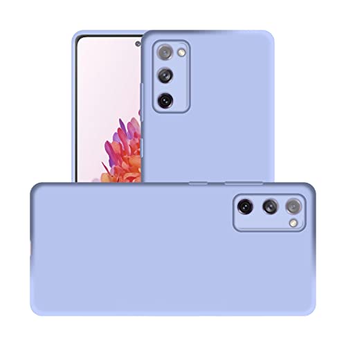 Image of Case Creation Liquid TPU Silicone Cover for Samsung Galaxy S20 FE 5G Soft Case,Anti-Dirty Slim Case Matte Candy TPU Raised Bezel (Splash of Color) Back Case Cover for Samsung S20 FE 5G -Light Purple