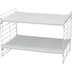 Estante Extensible Bajo Fregadero Rayen Iris Ohyama, Estante modular y extensible, bajo el fregadero, 2 niveles, extensible de 42 a 70 cm, 5 cuchillas extraíbles, cocina - Telescopic Rack 2-tier USD-2V - Blanco