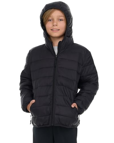 Packable Boys Puffer Jacket with Hood, Lightweight Boys Winter Jacket - Image 4