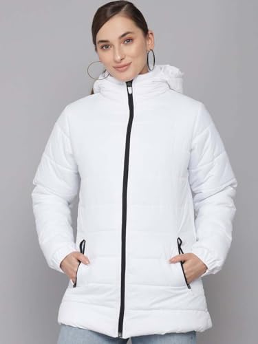 Image of KOTTY Women's Full Sleeve Zipper Fur Hooded Neck Puffer Jacket